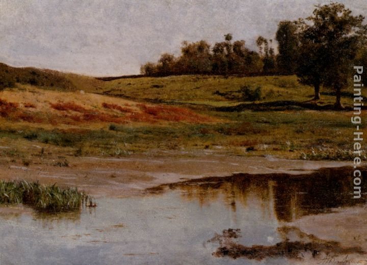 Auguste Bonheur Au Bord De L'etang